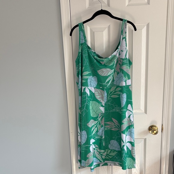 Columbia PFG Freezer III Green Palm Print Fishing Sleeveless Dress Size 2X - Picture 6 of 6